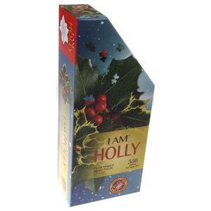 Madd Capp Games I Am Holly 350 Piece Floral Shaped Jigsaw Puzzle Christmas NEW